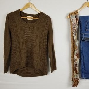 Ambiance brown cable knit sweater